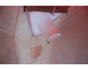 Палатка для зимней рыбалки Митек Нельма-Куб 4 Люкс ПРОФИ (оранж-беж/изумрудный), фото 4