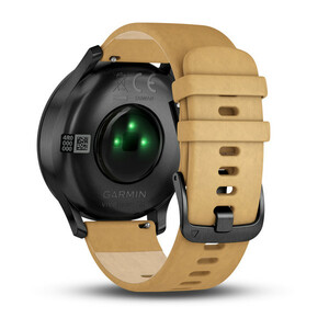 Смарт-часы Garmin Vivomove HR черный оникс с светло-коричневым кожаным ремешком, фото 5