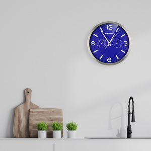 Часы настенные Bresser MyTime ND DCF Thermo/Hygro, 25 см, синие, фото 4