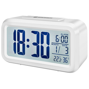Часы настольные Bresser MyTime Duo LCD, белые, фото 1