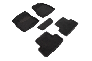 Ворсовые 3D коврики в салон Seintex для Nissan X-Trail (T31) 2007-2015 (черные)