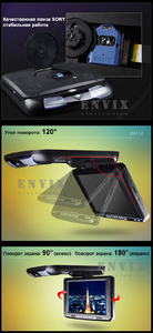 Автомобильный потолочный монитор 10.2" со встроенным DVD ENVIX D3113(черный), фото 3