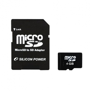 Карта памяти MicroSDHC 4GB SiliconPower Class 10, фото 1