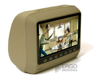 Подголовник со встроенным DVD плеером и LCD монитором 9" ERGO ER9HD (Бежевый), фото 2