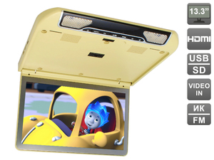 Автомобильный потолочный монитор 13.3" со встроенным FULL HD медиаплеером AVEL AVS440MPP (бежевый), фото 1