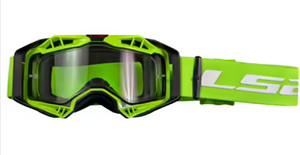 Очки кросс LS2 AURA Goggle с прозрачной линзой (черно-зеленые с прозрачной линзой, Black hiv green with clear visor), фото 2