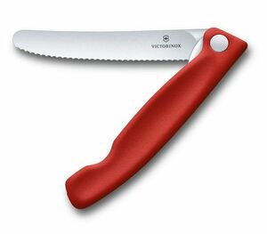 Нож Victorinox столовый, лезвие 11 см, серрейторная заточка, красный, фото 3