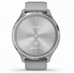 Garmin Vivomove 3 серебристые с серым силиконовым ремешком, фото 1