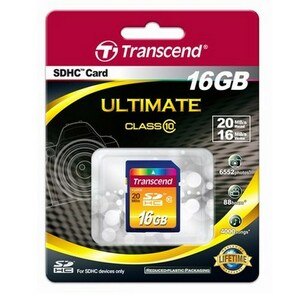 Карта памяти Transcend SD Card 16Gb, класс 10, SDHC