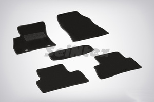 Ворсовые LUX коврики в салон Seintex для Nissan Juke 2011-н.в. (черные, 82812), фото 1