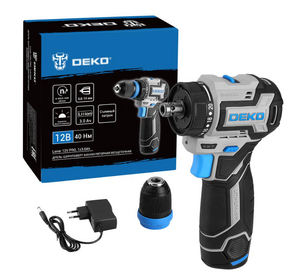 Дрель-шуруповерт аккумуляторная бесщеточная компактная DEKO Loner 12V PRO со съёмным патроном, 12В, 1x3.0Ач, фото 7