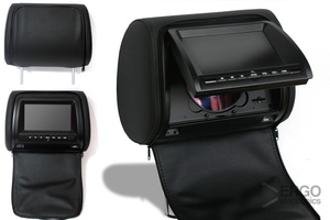 Комплект автомобильных DVD подголовников ERGO ER700HD (черный), фото 2