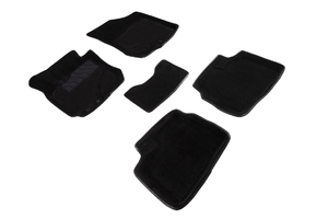 Ворсовые 3D коврики в салон Seintex для Hyundai i30 2009-2012 (черные)