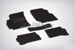 Ворсовые LUX коврики в салон Seintex для Nissan Almera classic (B10) 2006-2013 (черные, 83302), фото 1