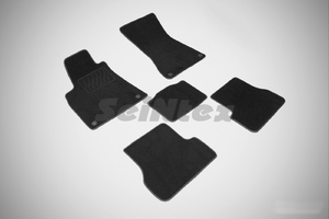 Ворсовые LUX коврики в салон Seintex для Audi A6 (C7) 2011-2018 (черные, 85219)