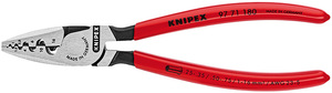 Пресс-клещи, 9 гнёзд, контактные гильзы DIN 46228 1+4, 0.25-16 мм², 180 мм, обливные ручки KNIPEX KN-9771180