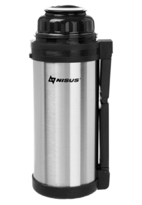 Термос (N-TM-012-G) 1500ML (дополн.пласт.чашка, скл.ручка, ремень) Nisus, фото 4