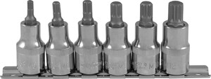 Ombra 912706 Набор насадок торцевых 1/2"DR с вставками-битами SPLINE на держателе, M5-M12, 6 предметов