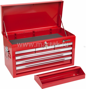 Ящик инструментальный, 6 полок и отсек, красный МАСТАК 511-06570R, фото 2