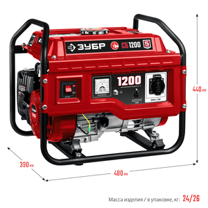 Бензиновый генератор ЗУБР 1200 Вт СБ-1200, фото 12