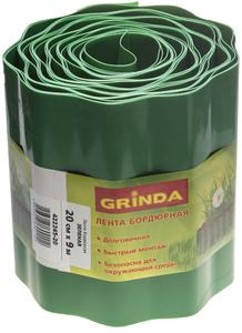 Бордюрная лента GRINDA 20 см х 9 м, зеленая 422245-20, фото 1