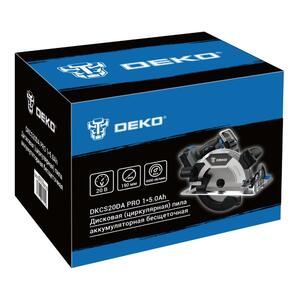 Дисковая (циркулярная) пила аккумуляторная DEKO DKCS20DA PRO, 20В, 190мм, 1x5.0Ач, фото 4