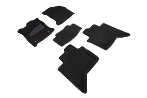 Ворсовые 3D коврики в салон Seintex для Toyota Hilux VIII 2015-н.в. (черные, 88366), фото 1
