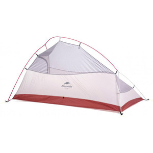 Палатка Naturehike Сloud up 2 20D NH17T001-T двухместная с ковриком, серо-красная, фото 3