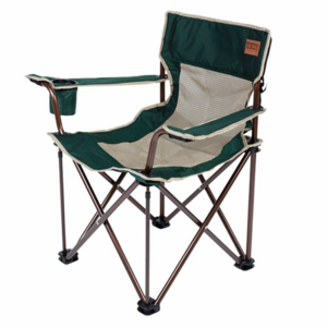 Кресло Camping World Villager S (чехол, подстаканник в подлокотнике, сетчатые спинка и седенье, усиленные ножки, вес 3.25кг, цвет зелёный), фото 1