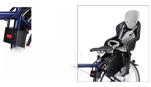 Велокресло детское STARK GH-511BLU, быстросъемное, крепеж на подседельную трубу сзади,синее, фото 3