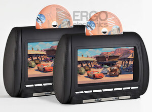 Комплект автомобильных DVD подголовников ERGO ER 800X2HD, фото 1
