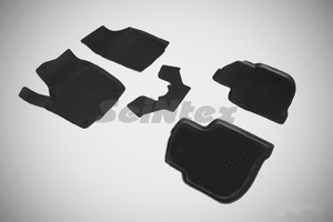 Резиновые коврики с высоким бортом Seintex для Skoda Rapid 12 2012-2020 / Polo VI 2020-н.в.