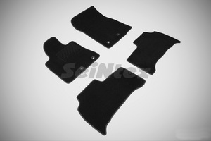 Ворсовые LUX коврики в салон Seintex для Toyota Land Cruiser 200 2012-н.в. (черные, 82275)