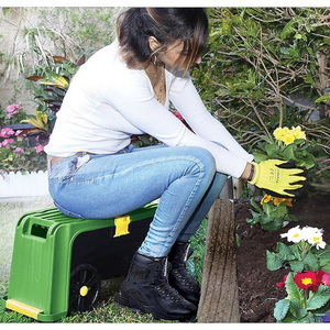 Скамейка-перевертыш садовая Helex с ящиком на колесах 4в1, зеленый/черный, фото 4