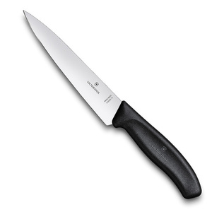 Нож Victorinox разделочный, лезвие 12 см, черный, в картонном блистере