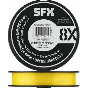 Леска плетеная SFX 8X желтая 135 м 0.205 мм 16.5 кг PE 1.5, фото 2