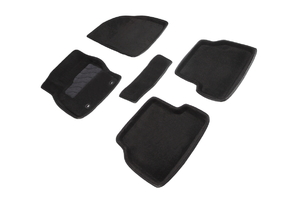 Ворсовые 3D коврики в салон Seintex для Ford Focus II 2008-2011 (черные)