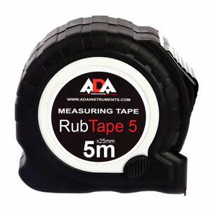 Рулетка ударопрочная ADA RubTape 5 с полимерным покрытием ленты (сталь, с двумя СТОПами, 5 м), фото 1