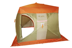 Палатка Митек Нельма Куб 3 (Оранж-беж/Хаки) + пол с 4 лунками, фото 2