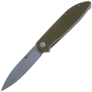Складной нож SENCUT Bocll II D2 Steel Gray Stonewashed Handle G10 OD Green, фото 1