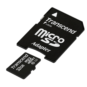 Карта памяти MicroSDHC 32Gb Transcend класс 10 с адаптером, фото 1