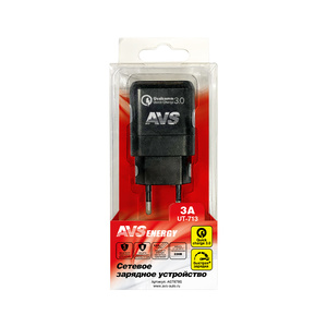 Сетевое зарядное устройство AVS UT-713 Quick Charge (USB 1.5-3A), фото 2