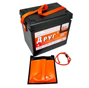 Рыболовный ящик Camping World "Друг-2" 25 л черный (в комплекте резинка, карман и самоспасатель), фото 6