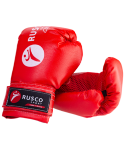 Набор для бокса Rusco 6oz, кожзам, красный, фото 3