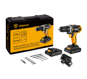 Аккумуляторная дрель-шуруповерт DEKO Banger 20V ONE+ SET1 в кейсе, 2х1.5Ач, фото 1