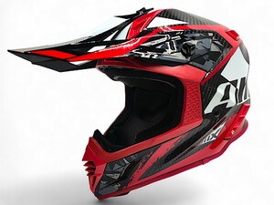 Шлем AiM RH855 Carbon TERRAIN глянцевый Black/Red S, фото 1