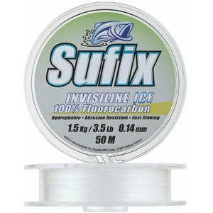 Леска зимняя SUFIX Invisiline Ice Fluorocarbon прозрачная 50м 0.18мм 2,5кг, фото 2