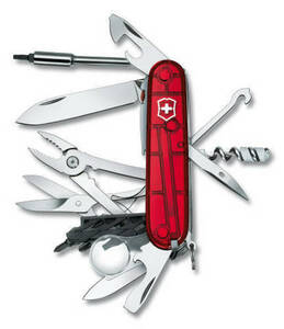 Нож Victorinox CyberTool Lite, 91 мм, 36 функций, полупрозрачный красный