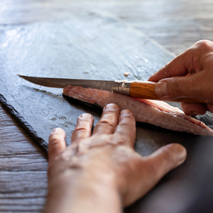 Нож филейный Opinel №12, нержавеющая сталь, рукоять оливковое дерево, фото 6