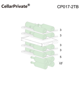 Винный шкаф CellarPrivate встраиваемый, двухзонный на 17 бутылок черный CP017-2TB, фото 3